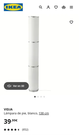 Lámpara IKEA Vidja Blanca