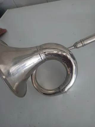 Corneta Antiga Latão Cromado Original