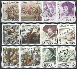 Sellos España 1977 Artistas Juan de Juni Rubens Ti