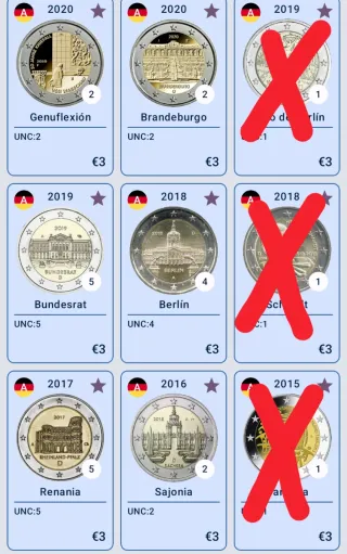 Cambio monedas 2€ Alemania