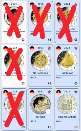 Cambio monedas 2€ Alemania