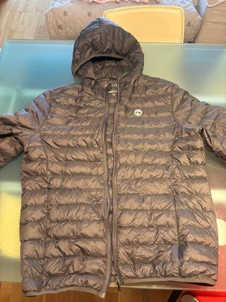 Chaqueta Scotta de plumas con capucha gris