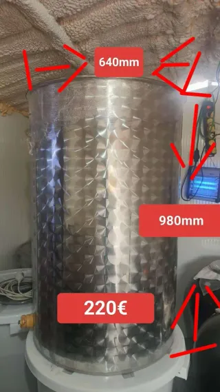 Depósito Inoxidable 400kg 640mm x 980mm