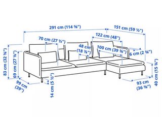 Sofa de 4 plazas SODERHAM con chaiselongue.