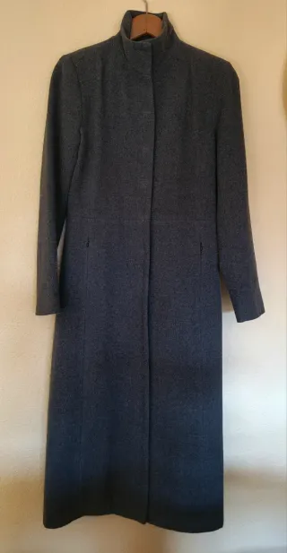 Abrigo vintage gris lana entallado