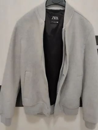 Cazadora Zara paño gris Talla S