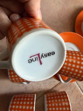 Set 6 Tazzine Caffè Arancio e Bianco