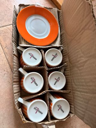 Set 6 Tazzine Caffè Arancio e Bianco