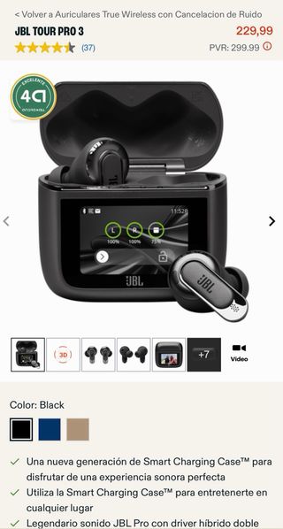 Auriculares JBL Tour Pro 3 Negros