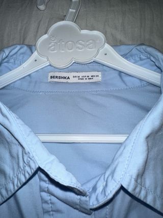 Camisa corta azul mujer talla única