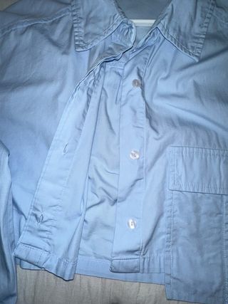 Camisa corta azul mujer talla única