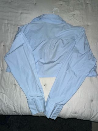 Camisa corta azul mujer talla única
