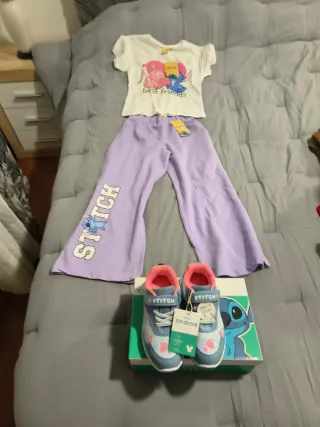 Conjunto niña 7 años: camiseta, pantalón y zapatil