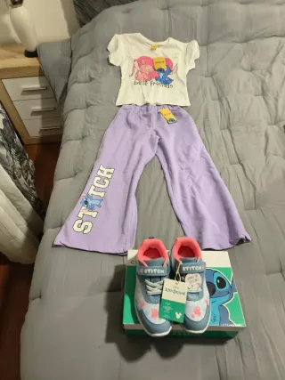 Conjunto niña 7 años: camiseta, pantalón y zapatil