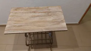 Tavolino da ingresso, tavolo, consolle in legno e metallo