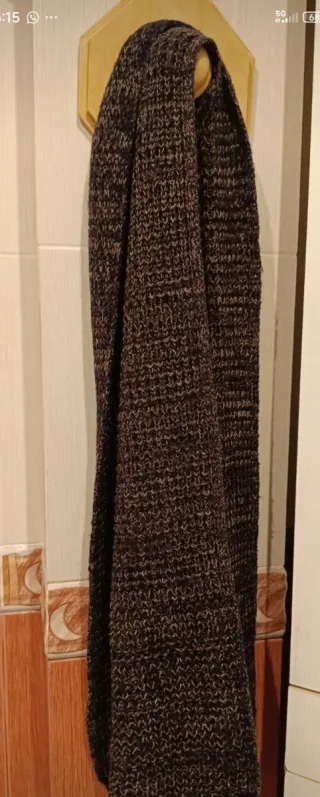 Bufanda tejida hombre marrón y gris