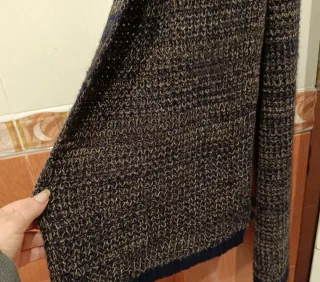 Bufanda tejida hombre marrón y gris