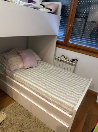 Cama alta Ikea 90x2m + cama baja