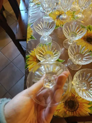 Bicchieri in vetro vintage decorati