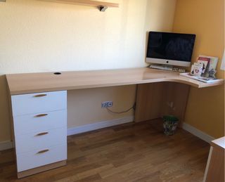 Scrivania semicircolare 2 metri * 51 con cassettiera