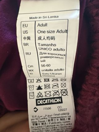 Gorro burdeos con pompón Wedze