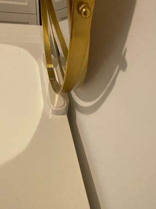 Tocador/Escritorio blanco con taburete rosa