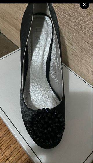 Zapatos de tacón negros Chesterfield