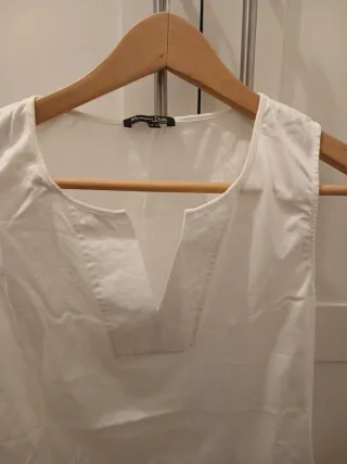 Blusa sin mangas Massimo Dutti blanca