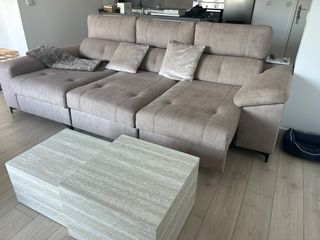 Divano chaise longue beige