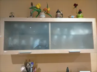 Vitrina de madera y cristal