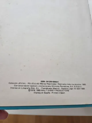 Lote 4 libros Películas Disney vintage