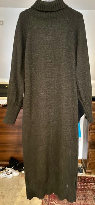 Abito in maglia donna collo alto nero