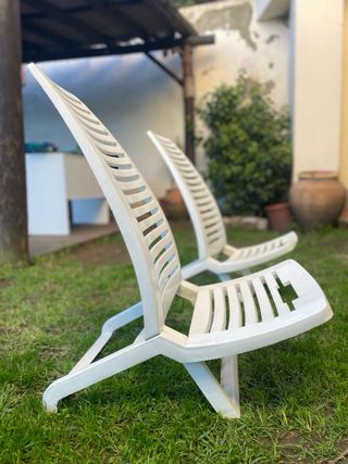 2 Sillas de Jardín Hamaca Plástico