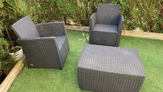 Conjunto Ratan 2 Butacas y Mesa Exterior