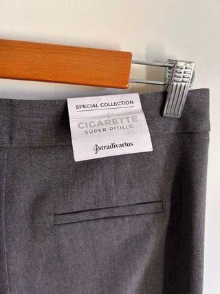 Pantalón Zara Mujer Talla 38 Gris