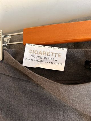 Pantalón Zara Mujer Talla 38 Gris