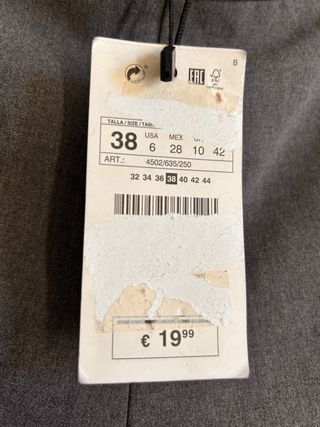Pantalón Zara Mujer Talla 38 Gris
