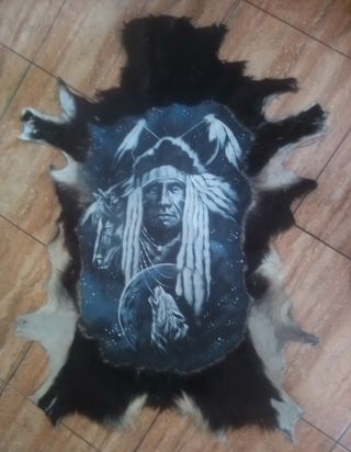 Tapiz Comanche Caballo Cuero