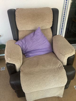 Sofá relax tela y piel