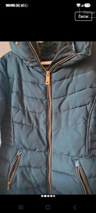 Plumífero negro cuello pelo suave