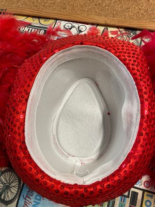 Gorro y boas rojas para carnaval