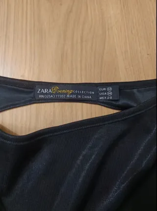 Vestido fiesta negro brillante Zara