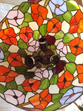 Lámpara de 40 cm Tiffany Vidriera Multicolor