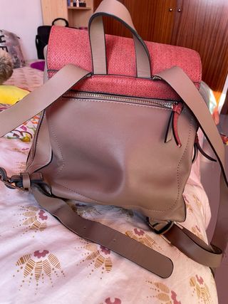 Mochila Beige y Granate