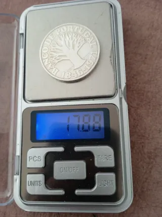 Moneda Plata 50 Escudos Portugal 1846-1971