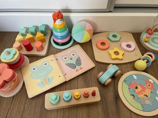 Lote Juguetes Madera y Tela Bebé