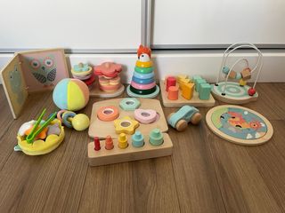 Lote Juguetes Madera y Tela Bebé