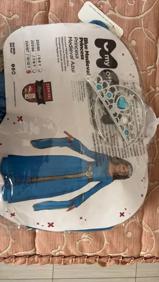 Disfraz Princesa Medieval Azul Talla 10-12