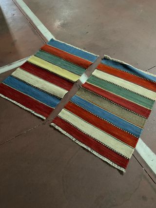 2 x Alfombras pie de cama lana Kilim