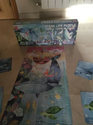 Puzzle Hape Vida Marina 200 piezas Brilla